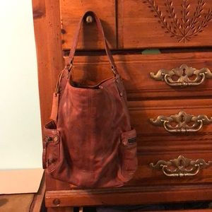 Tano brown leather bucket purse